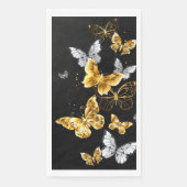 Gold und weiße Schmetterlinge Serviette (Vorderseite)