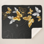 Gold und weiße Schmetterlinge Sherpadecke (Vorderseite (Horizontal))