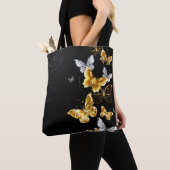 Gold und weiße Schmetterlinge Tasche (Von Nahem)