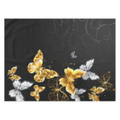 Gold und weiße Schmetterlinge Tischdecke (Vorderseite (Horizontal))