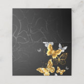 Gold und weiße Schmetterlinge Treuekarte (Außenseite Aufgefaltet)