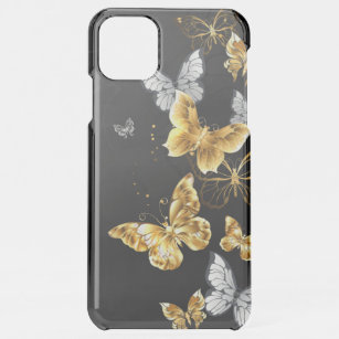 Gold und weiße Schmetterlinge iPhone 11 Pro Max Hülle