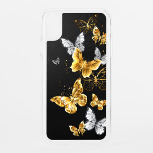 Gold und weiße Schmetterlinge iPhone XR Hülle