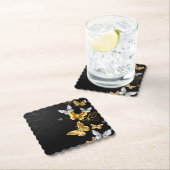 Gold und weiße Schmetterlinge Untersetzer (Vor Ort)