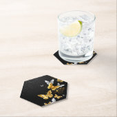 Gold und weiße Schmetterlinge Untersetzer (Vor Ort)