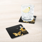 Gold und weiße Schmetterlinge Untersetzer (Vor Ort)