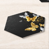 Gold und weiße Schmetterlinge Untersetzer (angewinkelt)