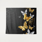 Gold und weiße Schmetterlinge Wandteppich (Vorderseite (Horizontal))