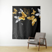 Gold und weiße Schmetterlinge Wandteppich (Beispiel)