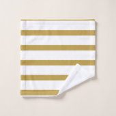 Gold und weiße Streifen Badhandtuch Set (Waschlappen)