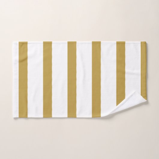 Gold und weiße Streifen Badhandtuch Set (Handtuch)