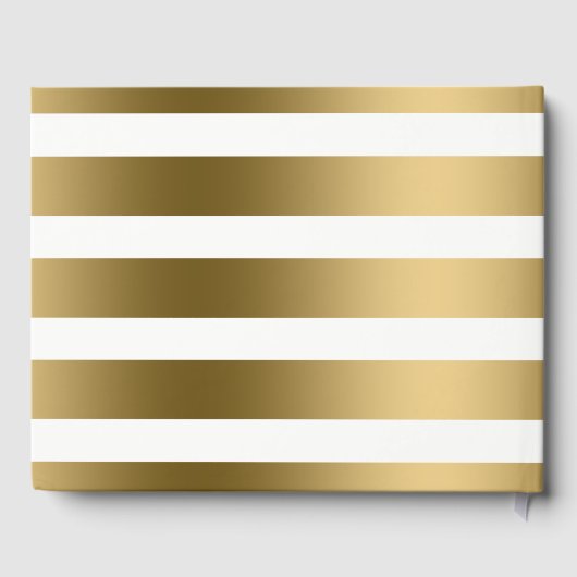 Gold und weiße Streifen Gästebuch (Rückseite)