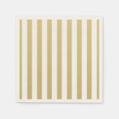 Gold und weiße Streifen - Standard Cocktail Napkin Serviette (Vorderseite)