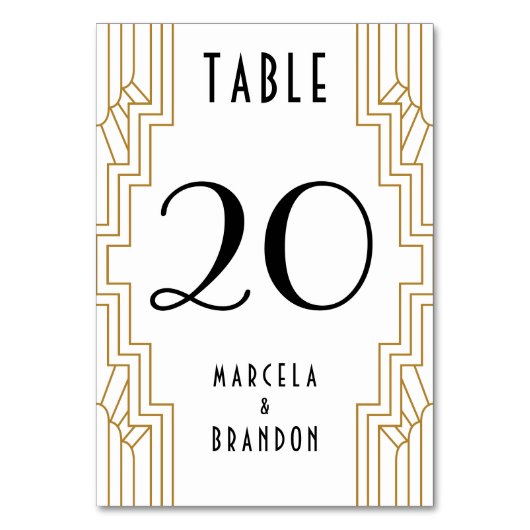 Gold- und Weiße Tischnummer (Vorderseite)