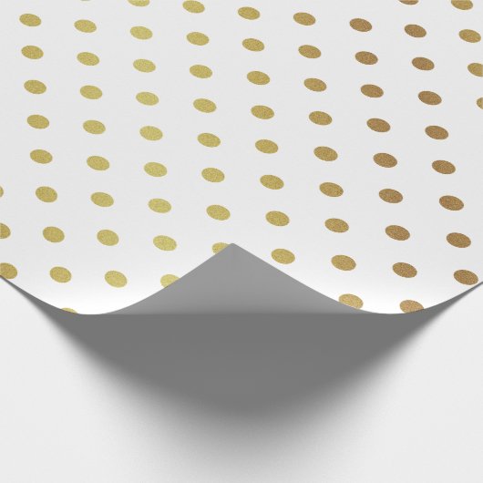 Gold und weiße Tupfen Geschenkpapier (Ecke)