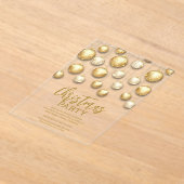 Gold- und weiße Weihnachtsbaum-Ornamente Acryleinladungen (Ablage )