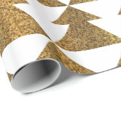 Gold und weiße Weihnachtsbaume Geschenkpapier (Rolleneckpunkt)