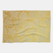 Gold und weiße Weihnachtsküche Handtücher (Horizontal)