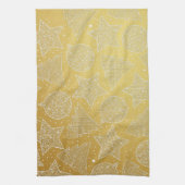 Gold und weiße Weihnachtsküche Handtücher (Vertikal)