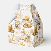 Gold und weiße Weihnachtssymbole Geschenkschachtel (Rückseite)