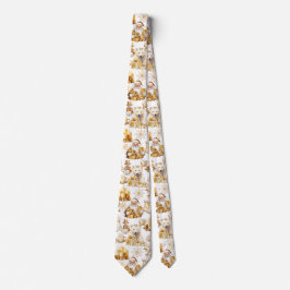 Gold und weiße Weihnachtssymbole Krawatte