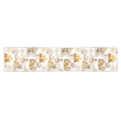 Gold und weiße Weihnachtssymbole Kurzer Tischläufer (Horizontal)