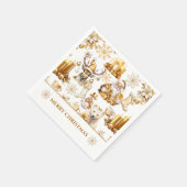 Gold und weiße Weihnachtssymbole Serviette (Ecke)