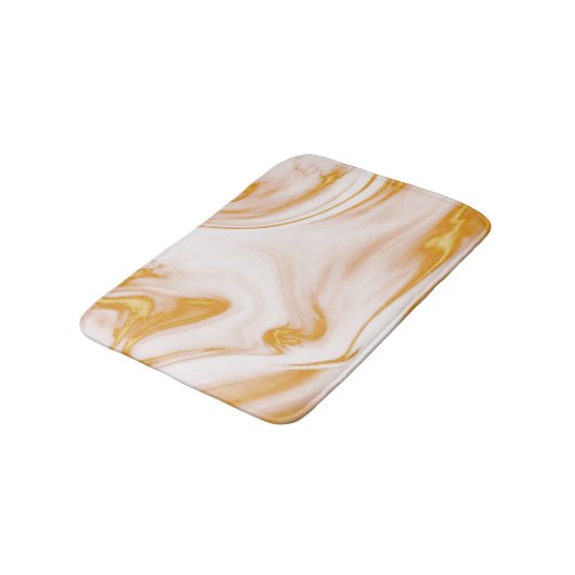 Gold und weißer Marmor Badematte (Schrägansicht)