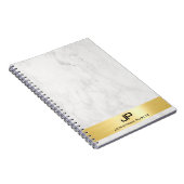 Gold und weißer Marmor Elegant Template Spiral Notizblock (Rechte Seite)