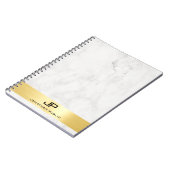 Gold und weißer Marmor Elegant Template Spiral Notizblock (Linke Seite)