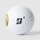 Gold und weißer Marmor, schwarz Golfball (Logo)