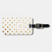Gold und weißer Tupfen-Gepäckanhänger Gepäckanhänger (Vorderseite horizontal)