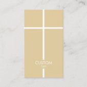 Gold und Weißes Einfaches Kreuz Visitenkarte (Vorderseite)