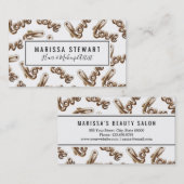 Gold und weißes Liebe-Ballon-Typografie-Muster Visitenkarte (Vorne/Hinten)