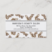 Gold und weißes Liebe-Ballon-Typografie-Muster Visitenkarte (Rückseite)