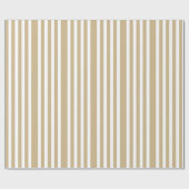 Gold-und weißes Weihnachtszuckerstange-Streifen Geschenkpapier (Flach)