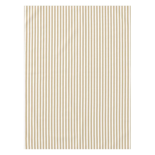 Gold-und weißes Weihnachtszuckerstange-Streifen Tischdecke (Vorderseite)