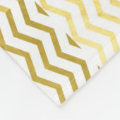 Gold und weißes Zickzack mit Monogramm Fleecedecke (Ecke)
