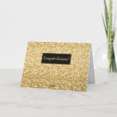 Gold- und Weißfunkel-Glitzer Dankeskarte (Rückseite)