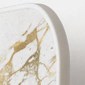 Gold- und Weißmarmor, Gold-Bar, Schwarzer Name/Mon Pickleball Schläger (Linke Seite)