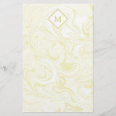 Gold- und Weißmarmor-Look mit Diamond Monogram Briefpapier (Vorderseite)