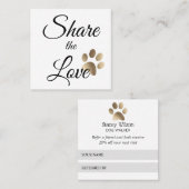 Gold und WeißPaw Print Animal Empfehlungskarte (Vorne/Hinten)