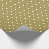 Gold- und Weißpolka-Punkte Geschenkpapier (Ecke)