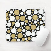 Gold- und Weißpolka-Punkte Mousepad (Mit Mouse)
