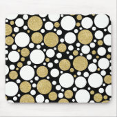 Gold- und Weißpolka-Punkte Mousepad (Vorne)