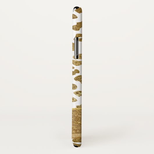 Gold- und Weißtierdrucke mit Gold-Glitzer Case-Mate iPhone Hülle (Hinten/Rechts)