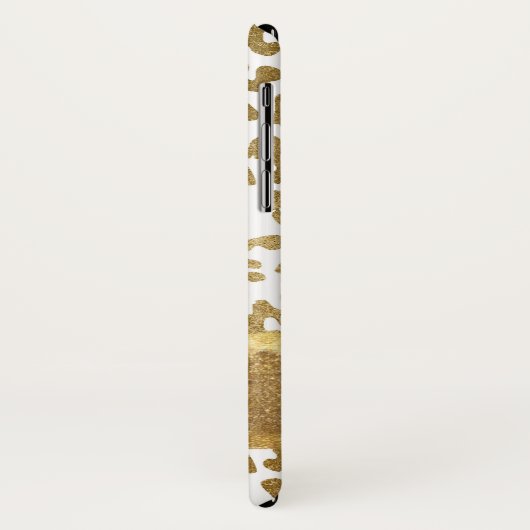 Gold- und Weißtierdrucke mit Gold-Glitzer Case-Mate iPhone Hülle (Hinten/Links)