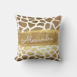 Gold- und Weißtierdrucke mit Gold-Glitzer Kissen