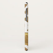 Gold- und Weißtiermuster mit Gold-Glitzer Case-Mate iPhone Hülle (Hinten/Links)