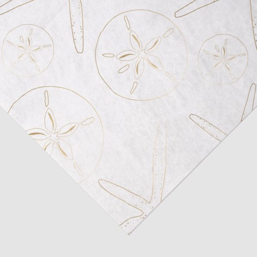 Gold und Whilte - Strand, nautisch Seidenpapier (Detail)